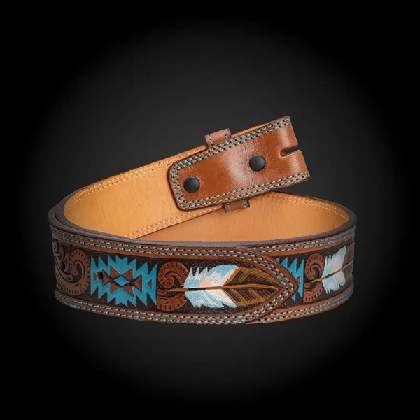 Blue Juniper Leather Belt